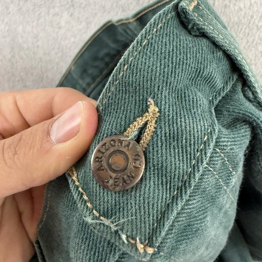 Baggy Arizona Green Jorts Long Denim Jean Shorts Vintage 90s Y2K 33